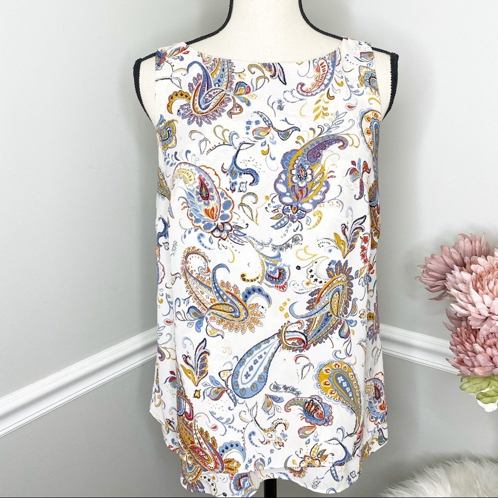 J. JILL Layered Paisley Sleeveless  Blouse